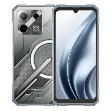 Telefon Mobil Doogee Blade GT Play LED, Argintiu, 5G, 6.72   FHD+ IPS LCD 120Hz, Camera AI 50MP, 20GB RAM (8GB+12GB extensibili), 256GB ROM, Android 14, Dimensity 7025, 5800mAh, 18W, Dual SIM