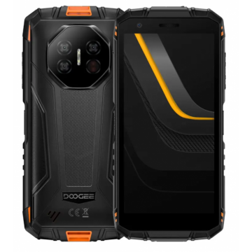Telefon mobil Doogee Fire 3 Pro, Portocaliu, 4G, 5.5   HD+ IPS, 16GB RAM(4GB+12GB Extensibili), 128GB ROM, 16MP, Android 15, Unisoc T7200, Night Vision, NFC, Incarcare inversa, 8350mAh, 18W, Dual SIM