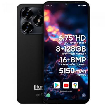 Telefon mobil iHunt S25 Ultra Black, Dual SIM, 128GB, 6.75-inci HD+ TFT+ Incell, 8GB RAM (4GB RAM + 4GB Virtual Memory), 4G Telefon mobil iHunt S25 Ultra Black, Dual SIM, 128GB, 6.75-inci HD+ TFT+ Incell, 8GB RAM (4GB RAM + 4GB Virtual Memory), 4G