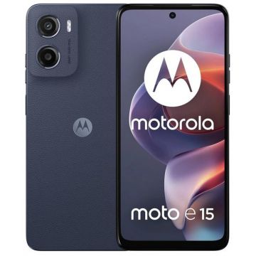 Telefon Mobil Motorola Moto E15, Procesor Mediatek Helio G81 Extreme Octa Core, IPS LCD Capacitive touchscreen 6.67inch, 2GB RAM, 64GB Flash, Camera 32 MP, Wi-Fi, 4G, Dual Sim, Android (Albastru denim)
