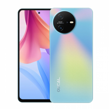 Telefon mobil Oscal TIGER 12 Blue, 4G, FHD+ 6.78   120Hz 2.4K, 16GB RAM (8GB + 8GB extensibili), 128GB ROM, 64MP, Android 13, Helio G99, 5000mAh, NFC, Dual SIM