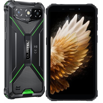 Telefon Mobil Oukitel G3, Verde, 4G, Ecran Waterdrop HD+ de 6  , 16GB RAM(4GB + 12GB Extensibili), 256GB ROM, 13MP, Android 14, MT6762, Face ID, Buton Personalizabil, 6300mAh, 10W, Dual SIM
