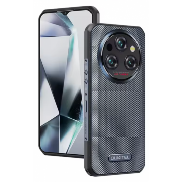 Telefon mobil Oukitel WP35 Pro, Gri, 5G, 6.6   2.4K, 36GB RAM (12GB+24GB extensibili), 512GB ROM, Android 14, MediaTek Dimensity 6300+, 64MP+32MP, NFC, Face ID, 11000mAh, 33W, Dual SIM