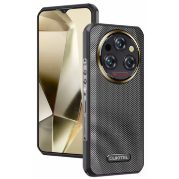 Telefon mobil Oukitel WP35 Pro, Negru, 5G, 6.6   2.4K, 36GB RAM (12GB+24GB extensibili), 512GB ROM, Android 14, MediaTek Dimensity 6300+, 64MP+32MP, NFC, Face ID, 11000mAh, 33W, Dual SIM