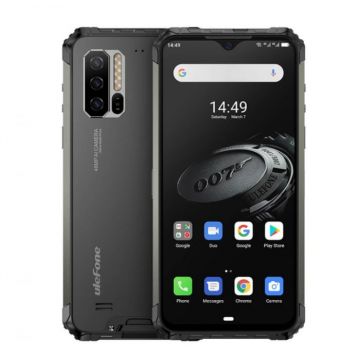 Telefon mobil Ulefone Armor 7E Negru, 4G, 6.3   Waterdrop, 4GB RAM, 128GB ROM, Android 9, Helio P90, NFC, IP68, 5500mAh, Dual SIM