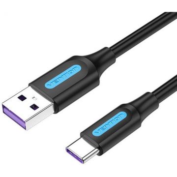 Vention Cablu alimentare si date Vention, USB 3.0 (T) la USB Type-C (T), 0.5m, 5 Gbps, 3A, PVC, negru