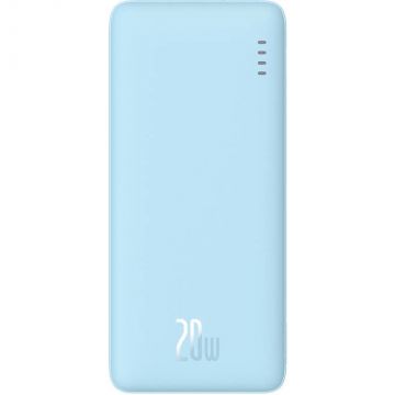 Acumulator extern Airpow 20000 mAh, 20W, USB/USB-C, Cablu USB-C inclus, Albastru
