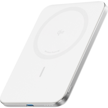 Anker Acumulator extern wireless Anker Nano MagSafe, 5.000 mAh, Ultra-Slim, 15W, compatibil MagSafe, Alb