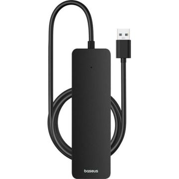 BASEUS Adaptor USB Baseus UltraJoy 4-in-1 Lite, USB-A la 4x USB-A 3.0, 5Gbps, cablu 100 cm, Negru