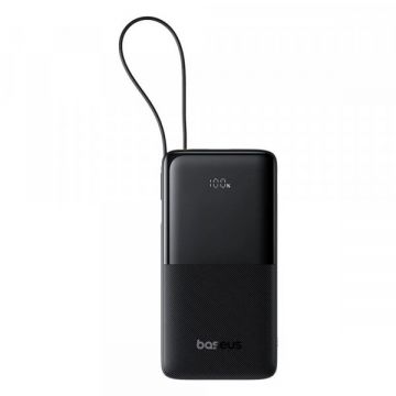 BASEUS Baterie Externa Baseus Bipow 2, 10000mAh, 20W, QC + PD, 1 x USB-A - 2 x USB-C, Neagra P10077101113-00