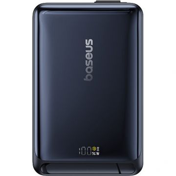 BASEUS Baterie externa Baseus Nomos Qi2 Magnetic 10.000 mAh, 45W, cablu USB-C, Negru