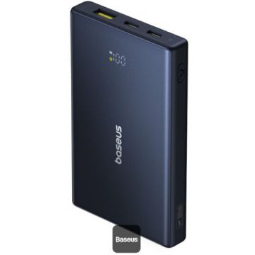 BASEUS Baterie externa Baseus PicoGo Digital Display 10000mAh, 20W, cablu USB-C inclus, 3A, Negru