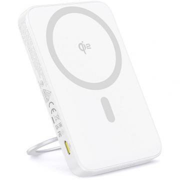 BASEUS Baterie externa Baseus PicoGo Qi2 Magnetic 5000mAh, 20W, cu cablu USB-C 30cm inclus, Alb