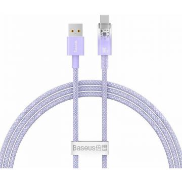 BASEUS Cablu Baseus Explorer, USB la USB-C, 100W, 6A, Quick Charge, 1m, Violet