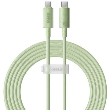 BASEUS Cablu Baseus Habitat Series, Incarcare rapida, USB-C la USB-C, 100W, 2m, Verde
