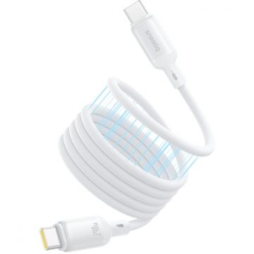 BASEUS Cablu Baseus PicoGo Magnetic USB-C la USB-C, 240W, 1m, Alb