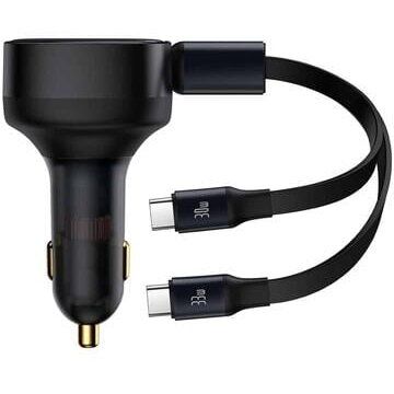 BASEUS Incarcator auto Baseus Enjoyment 2in1 USB-C, 33 W, Negru