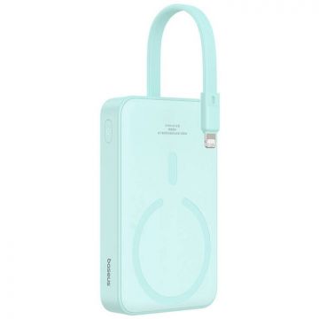 BASEUS Mini Powerbank magnetic Baseus, 10000mAh, USB-C, 20W, MagSafe, Mint Green BASEUS Mini Powerbank magnetic Baseus, 10000mAh, USB-C, 20W, MagSafe, Mint Green