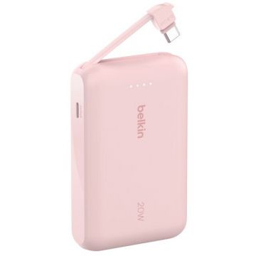 Belkin Baterie externa Belkin, BPB021HQPK, 20 W, 10000 mAh, Roz Belkin Baterie externa Belkin, BPB021HQPK, 20 W, 10000 mAh, Roz
