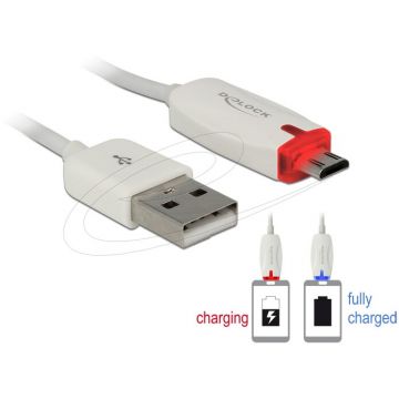 Delock Delock Data and power cable USB 2.0-A male>Micro USB-B male LED indication 1m wh