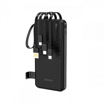 Dudao Baterie Externa Dudao K11, 10000mAh, 10W, 1 x Lightning - 1 x microUSB - 1 x USB-A - 1 x USB-C, Neagra