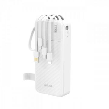 Dudao Baterie Externa Dudao K11 Pro, 20000mAh, 10W, 1 x Lightning - 1 x microUSB - 1 x USB-A - 1 x USB-C, Alba