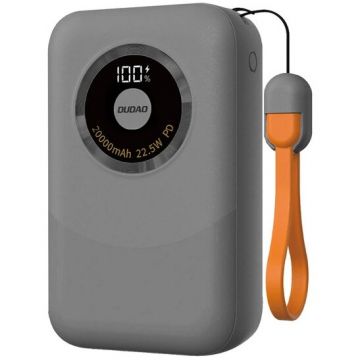 Dudao Baterie Externa Dudao K21 Mini, 10000mAh, 22.5W, QC + PD, 1 x USB-A - 1 x USB-C, Gri