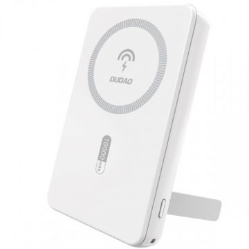 Dudao Baterie Externa Wireless Dudao K14S+, 10000mAh, 22.5W, QC + PD + FQI, 1 x QI - 1 x USB-A - 1 x USB-C, Alba