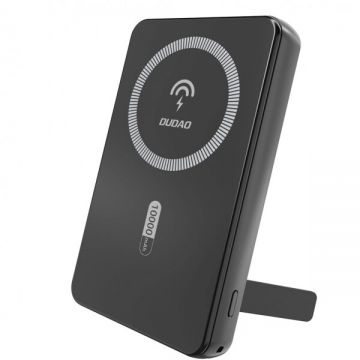 Dudao Baterie Externa Wireless Dudao K14S+, 10000mAh, 22.5W, QC + PD + FQI, 1 x QI - 1 x USB-A - 1 x USB-C, Neagra