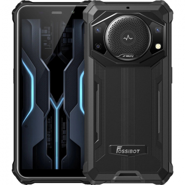 FOSSiBOT Telefon mobil Fossibot F101P, Dual SIM, 4G, IPS 5.45-inch, Octa-Core, 7GB RAM (4GB + 3GB ext), 64GB, 10600mAh, Super Speaker 123dB, NFC, IP68, Android 13, Negru