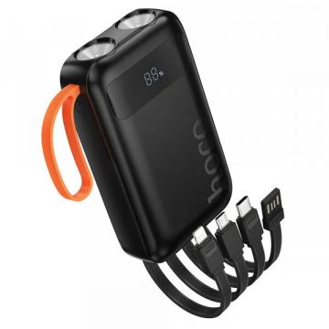 HOCO Baterie Externa HOCO J151, 10000mAh, 10W, 1 x Lightning - 1 x microUSB - 1 x USB-A - 1 x USB-C, Neagra