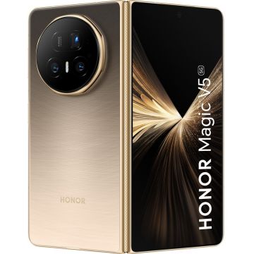 Honor Telefon mobil HONOR Magic V5, Procesor Qualcomm Snapdragon 8 Elite Octa-core, Foldable LTPO AMOLED 7.95, 16GB RAM, 512GB Flash, Camera Tripla 50 + 64 + 50 MP, 5G, Dual Sim, Android, Auriu