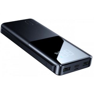 JOYROOM Baterie Externa Joyroom JR-QP191, 10000mAh, 22.5W, QC + PD, 1 x USB-C - 2 x USB-A, Neagra