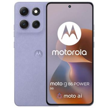 Motorola Telefon mobil Motorola moto g86 power, 5G, 6.67, Dual SIM, Android 15, USB Type-C 12GB RAM,  256GB, 6720 mAh, Albastru liliac