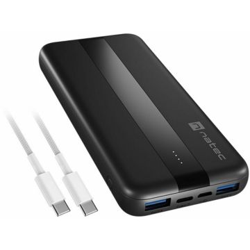 natec Baterie externa Natec Trevi Slim Q V2 10000MAH, cablu USB-C 20W, USB-A 18W, Negru natec Baterie externa Natec Trevi Slim Q V2 10000MAH, cablu USB-C 20W, USB-A 18W, Negru