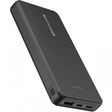 RAVPOWER Baterie Externa RavPower RP-PB1215, 10000mAh, 15W, 1 x USB-A - 1 x USB-C, Neagra