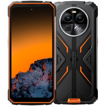 Smartphone Blackview BV8100, Baterie 8.800 mAh, Ecran FHD+ 120Hz, 16GB RAM (8GB + 8GB extensibili), 256GB flash, Dual SIM, 4G Rugged Phone, Orange