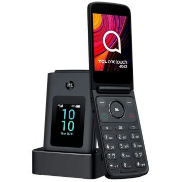 TCL Telefon mobil pliabil OneTouch 4043, Dual SIM, 3.2,4G, 42 MB RAM, 128 MB, Gri Inchis