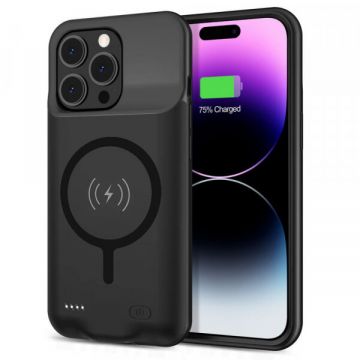 techsuit Baterie Externa Tip Husa Wireless Techsuit Power Pro Battery pentru Apple iPhone 15 Pro, 7000mAh, Neagra