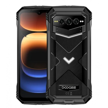Telefon mobil Doogee V Max Plus Black, 5G, 6.58   FHD+ 120Hz, 36GB RAM(16GB + 20GB extensibil), 512GB ROM, Camera AI 200MP + Night Vision 20MP, Dimensity 7050, Android 14, 22000mAh, NFC, OTG, Dual SIM