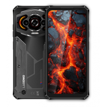 Telefon Mobil LAGENIO Panther 1, Negru, 4G, 6.7   HD+ 120Hz, 12GB RAM (4GB + 8GB Extinsa), 128GB ROM, 13MP, Android 15, Unisoc T7250, Lumini RGB, AI Gemini, NFC, 5150mAh, 18W, Dual SIM