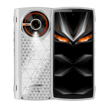 Telefon Mobil LAGENIO Panther 2, Alb, 4G, 6.7   HD+ 120Hz, 12GB RAM (4GB + 8GB Extensibili), 128GB ROM, 16MP, Android 15, Unisoc T7250, Lumini RGB, NFC, OTG, 5150mAh, 18W, Dual SIM