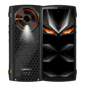 Telefon Mobil LAGENIO Panther 2, Negru, 4G, 6.7   HD+ 120Hz, 12GB RAM (4GB + 8GB Extensibili), 128GB ROM, 16MP, Android 15, Unisoc T7250, Lumini RGB, NFC, OTG, 5150mAh, 18W, Dual SIM