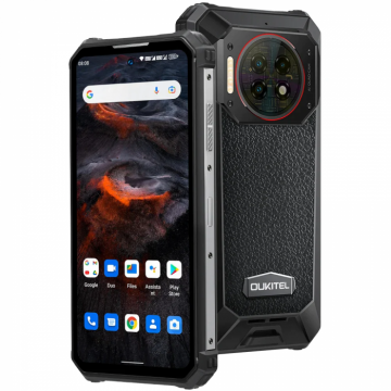 Telefon mobil Oukitel WP19 Pro Negru, 4G, 6.8   FHD+ 120Hz, 24GB RAM (8GB + 16GB extensibili), 256GB ROM, Android 13, 64MP, Mediatek Helio G99, 22000mAh 33W,  NFC, Dual SIM