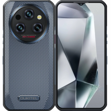 Telefon mobil Oukitel WP35, Gray, 5G, 6.6   2.4K, 24GB RAM (8GB + 16GB extensibili), 256GB ROM, Android 14, MediaTek Dimensity 7050, 64MP+32MP, NFC, Face ID, 11000mAh, Dual SIM