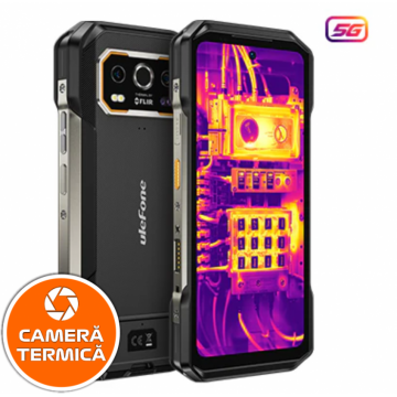 Telefon mobil Ulefone Armor 27T Pro, Negru, 5G, Camera termica FLIR, Camera Night Vision 64MP, 6.78   FHD+ 120Hz, 24GB RAM (12GB+ 12GB extensibili) , 256GB ROM, Android 14, 10600mAh, Dual SIM