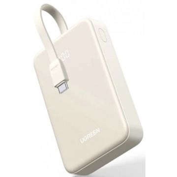 Ugreen Baterie Externa UGREEN PB521, 20000mAh, 30W, QC + PD, 1 x USB-A - 2 x USB-C, Alba