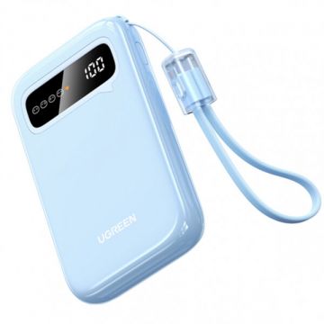 Ugreen Baterie Externa UGREEN PB522, 10000mAh, 20W, QC + PD, 1 x USB-A - 1 x USB-C, Albastra
