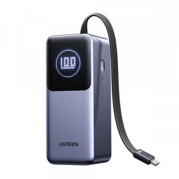 Ugreen Baterie Externa UGREEN PB723, 20000mAh, 130W, QC + PD, 1 x USB-A - 2 x USB-C, Gri