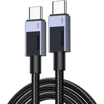 Ugreen Cablu UGREEN USB-C la USB-C 100W Super Fast Power Delivery, 0.5m, Negru